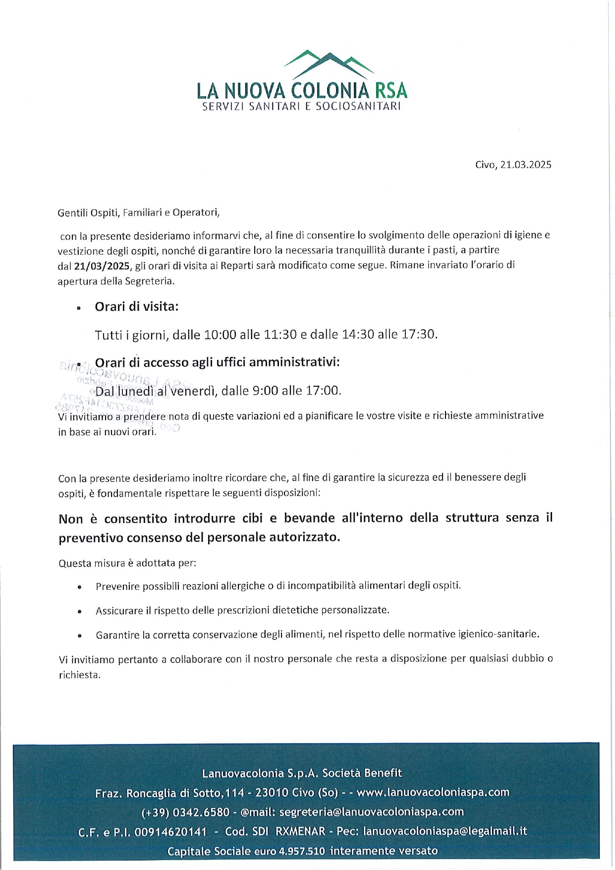 Aggiornamento sulla normativa per l’accesso alla RSA